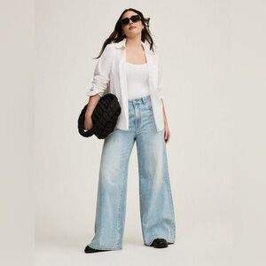 Torrid High Rise Baggy Duo Denim Wide Leg Jeans Size 22 Tall